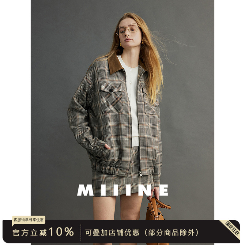miiine拼接复古棉服套装