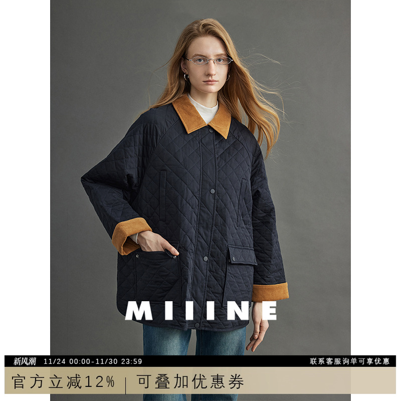 Miiine遮肉显瘦休闲感棉服