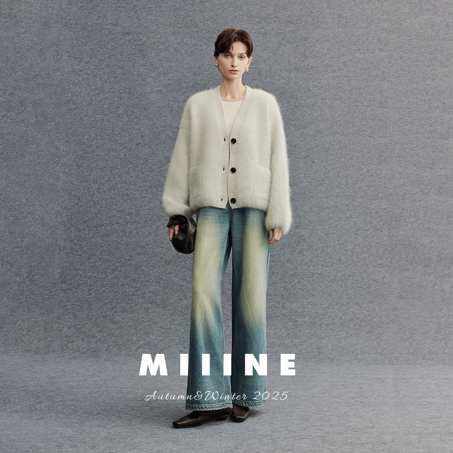 极简静奢绵羊毛拉绒短款外套