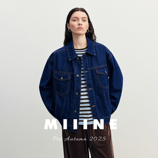 全棉牛仔外套女夹克上衣 MIIINE 复古丹宁 时尚 宽松立体笼袖
