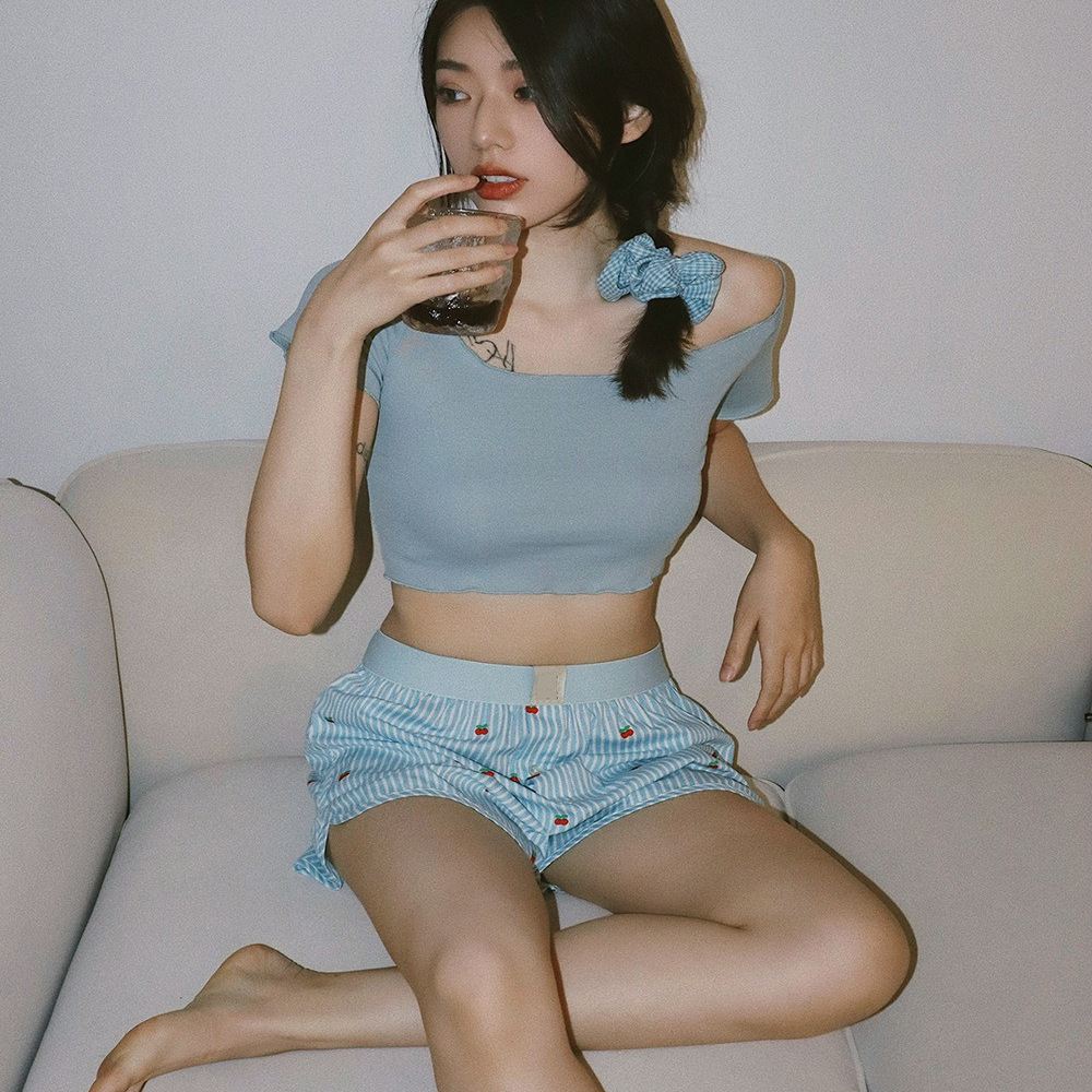 情侣款阿罗裤家居短裤可外穿