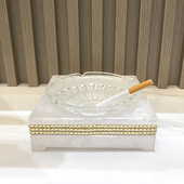 轻奢家用客厅带盖大号烟灰缸北欧创意个性 潮流酒店办公室烟缸摆件