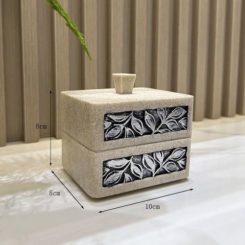 漱格牙线盒石沙双层收纳8万粉