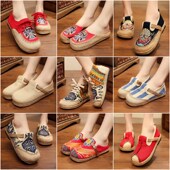 草鞋 春新款 亚麻情侣老北京布鞋 圆头平底透气帆布鞋 大码 民族风女鞋