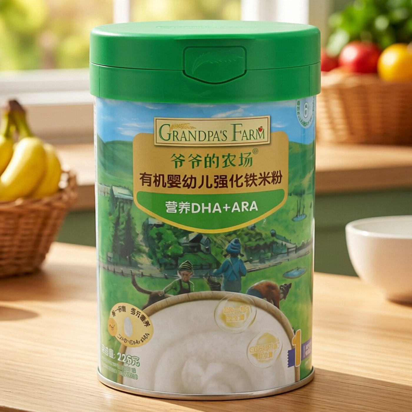 爷爷的农场有机婴幼儿强化铁米粉营养DHA+ARA益生菌宝宝辅食6-36