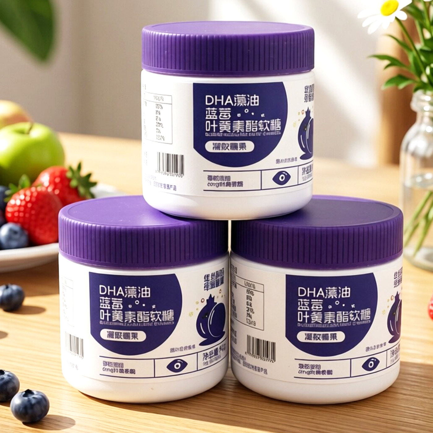 华北制药蓝莓叶黄素酯DHA软糖图片