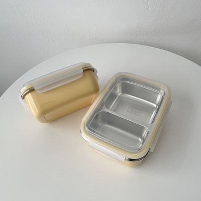 可进微波炉加热304不锈钢保温饭盒上班族小学生专用分格便当餐ins