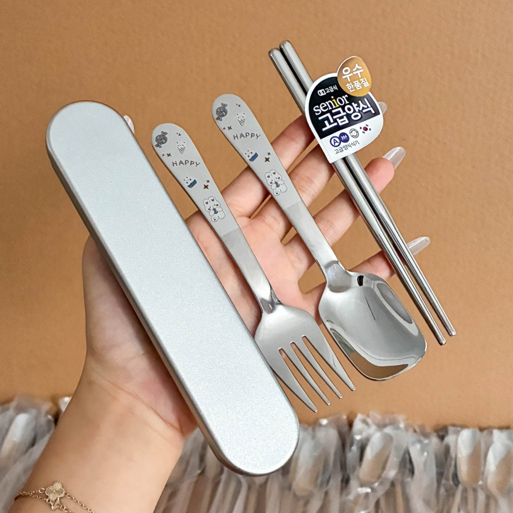 可爱卡通316不锈钢筷子勺子三件食品级套装学生便携餐具收纳盒ins,餐饮具,便携/折叠餐具,淘宝优惠券,粉丝福利购,淘宝优惠卷