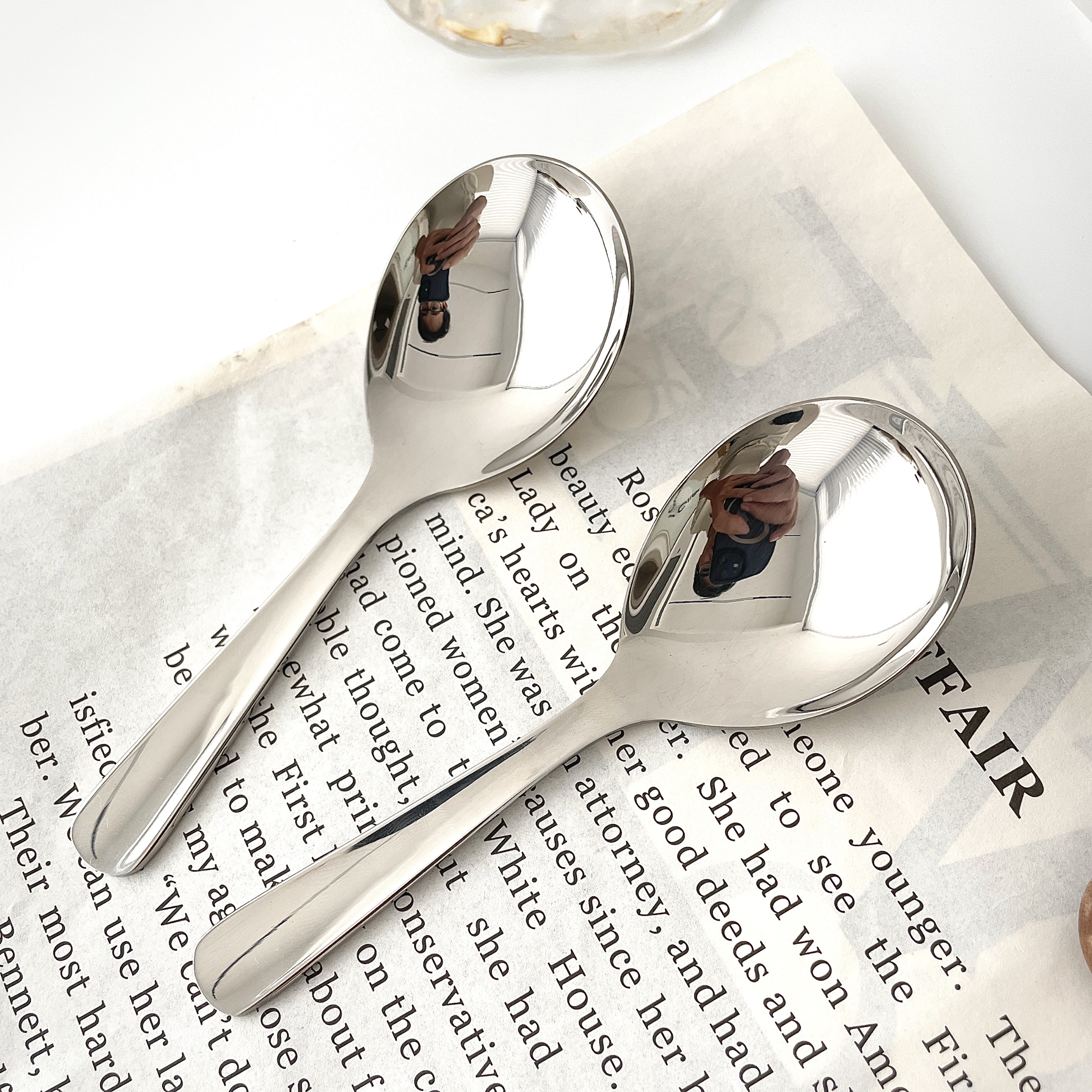 加深304不锈钢勺子短柄家用宝宝儿童喝汤勺圆勺大头小汤匙调羹勺