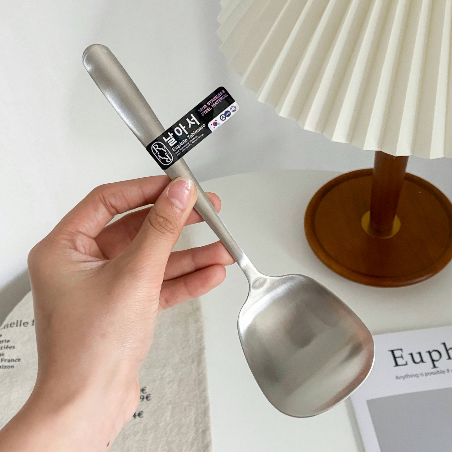 外贸原单304不锈钢哑光精致分餐勺大勺子家用高档西餐公勺分菜勺