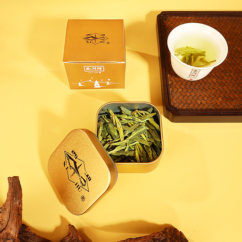 雨前西湖牌浓香龙井茶8g小罐品鉴