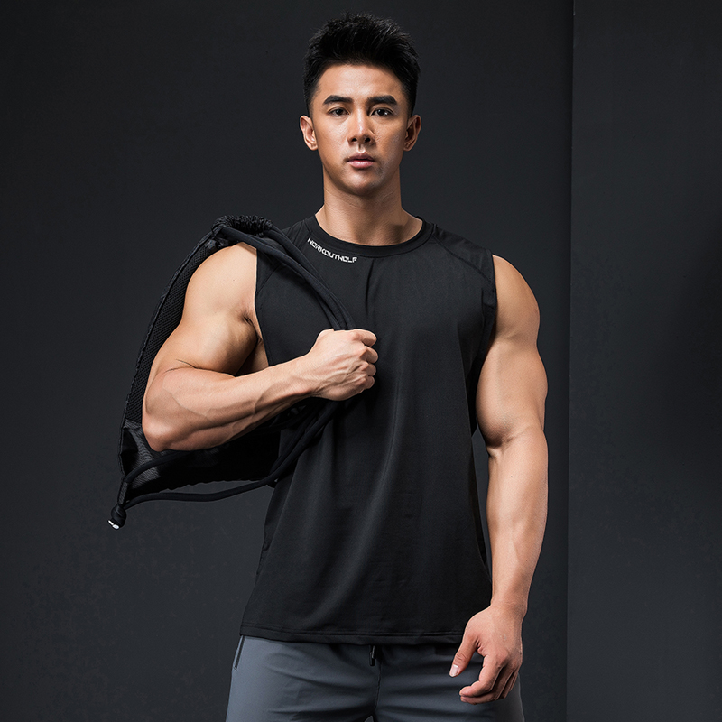 撸铁狼健身衣服运动背心男款无袖坎肩速干吸汗马拉松跑步训练教练
