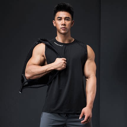 撸铁狼健身衣服运动背心男款无袖坎肩速干吸汗马拉松跑步训练教练