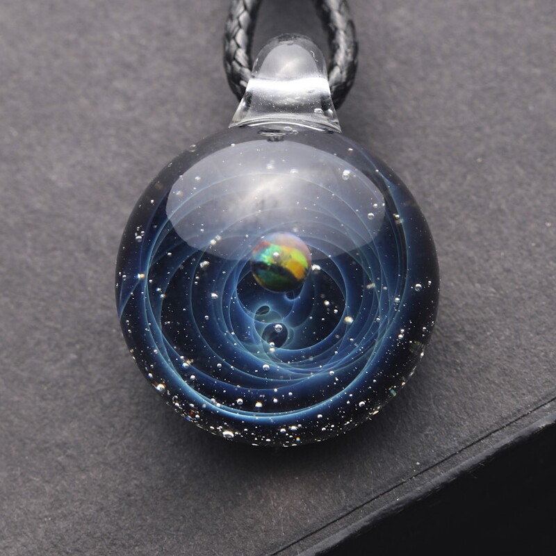 两千度高温烧制宇宙星空琉璃高档欧泊情侣项链吊坠毛衣链创意饰品