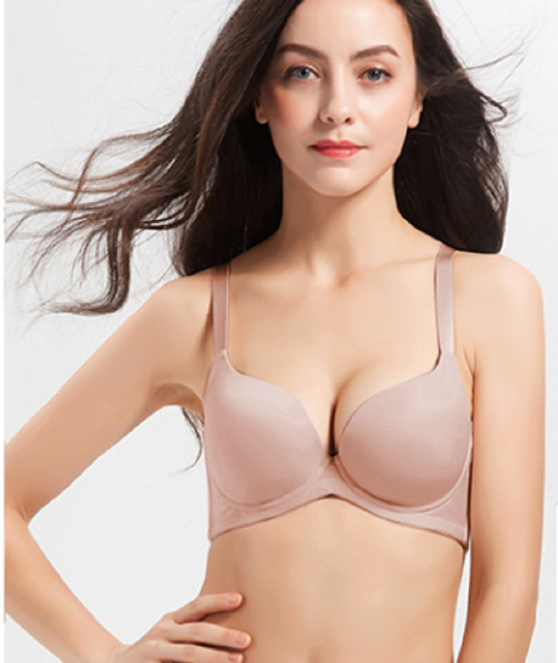 光面薄款收副乳无痕肤色文胸