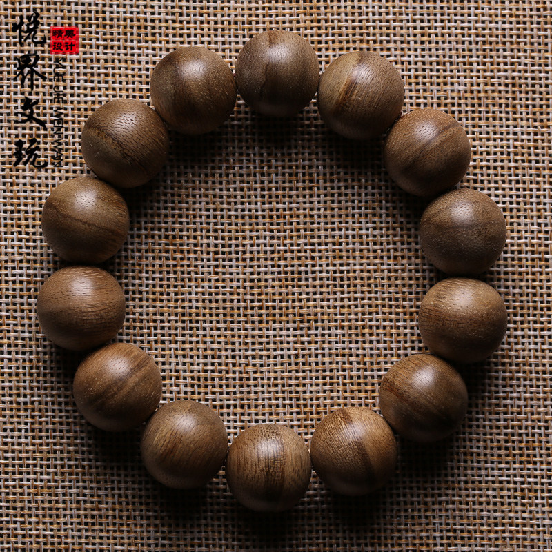 天然加里曼丹虎斑纹沉香手串单圈佛珠手链男女沉香木保真木质老料