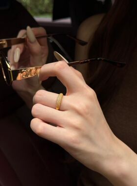 通体足金5D黄金 镶嵌戒指小满天星戒 指间灿若星河的快乐 1.4g