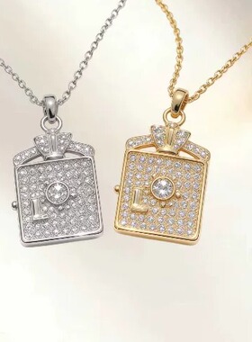 18k 金财富之门吊坠小众设计锁骨链水贝源头工厂珠宝首饰批发定制