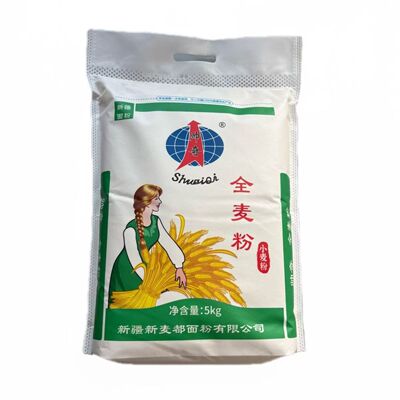 新疆直发奇台帅奇全麦面粉5kg特一等馒头包子天山小麦粉包子拉条