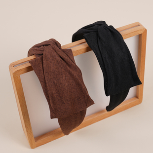 hair hoop band 非对称折叠麻面头饰发卡发箍hair 纯色宽边时尚