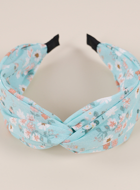 复古交叉宽边时尚布艺小碎花头饰发卡发箍hair hoop hair band