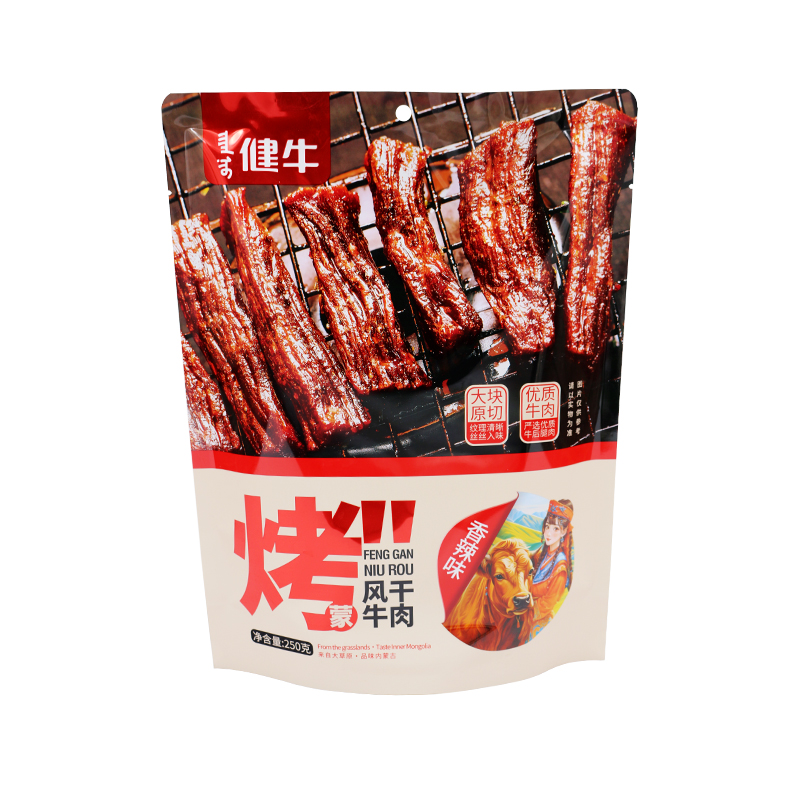 内蒙古特产健牛正宗风干手撕牛肉干袋装原味香辣孜然500g休闲零食