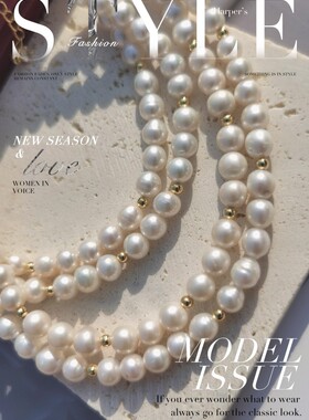 多种戴法复古珍珠长链项链毛衣链