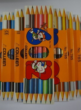 日本进口COLLEEN克丽双头彩色铅笔 双色油性彩铅60色48色涂鸦铅笔