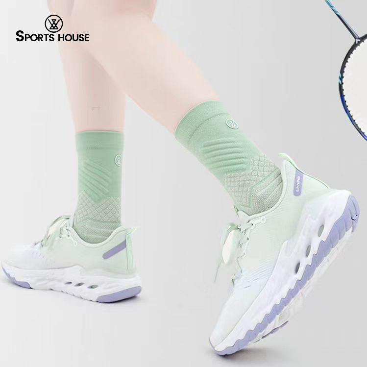 Sport's House女士中筒透气防滑羽毛球袜毛巾底吸汗防臭运动袜子