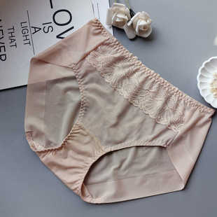 韩国原单包臀无痕中高腰女士三角内裤 丝滑面料轻薄柔软透气肤色