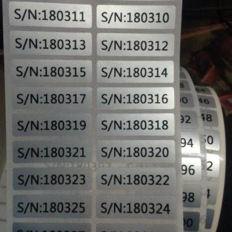 数字连号跳号亚银不干胶流水号码序列标签SN条形码日期贴纸定制
