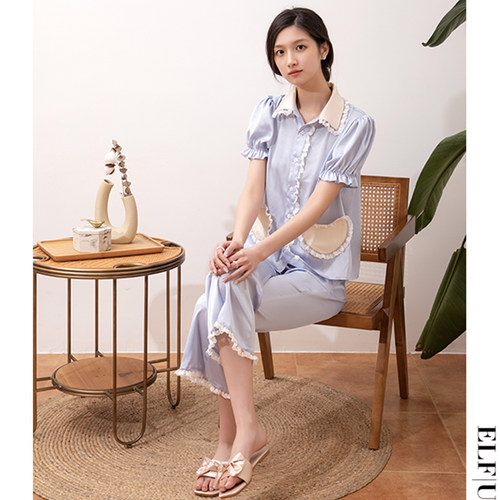 elfu法式睡衣蕾丝女可爱