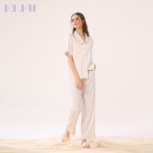 ELFU彩虹条纹长裤套装
