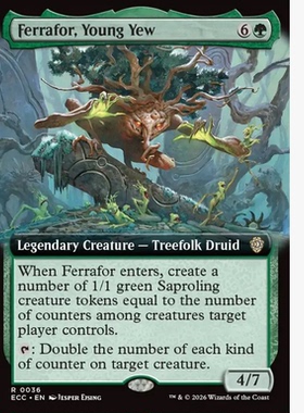 牌客窝 万智牌  后代紫杉斐拉弗 Ferrafor, Young Yew 金 绿色