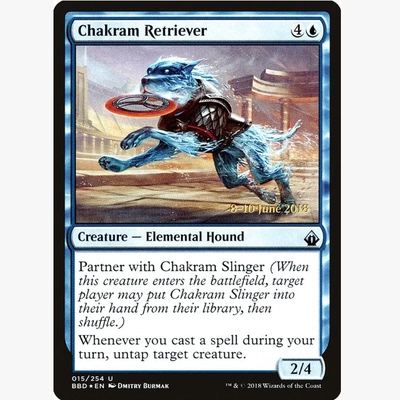 牌客窝 万智牌 飞轮猎犬 Chakram Retriever 银 蓝色