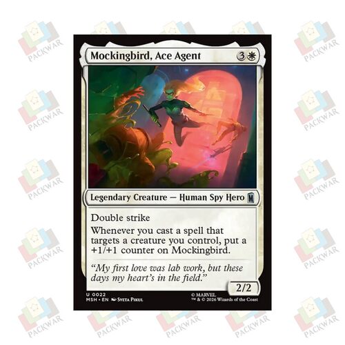 牌客窝 万智牌 皇牌特工仿声鸟 Mockingbird, Ace Agent 银 白 闪