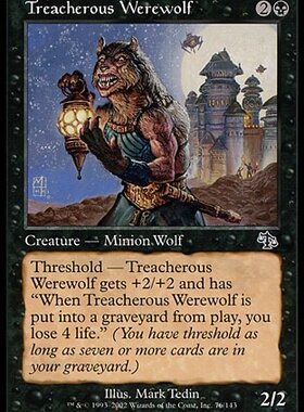 牌客窝 万智牌 无节狼人 Treacherous Werewolf  铁 黑