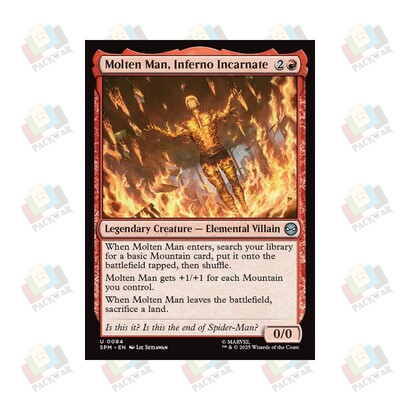 万智牌 炼狱化身熔岩人 Molten Man, Inferno Incarnate 银 红 闪
