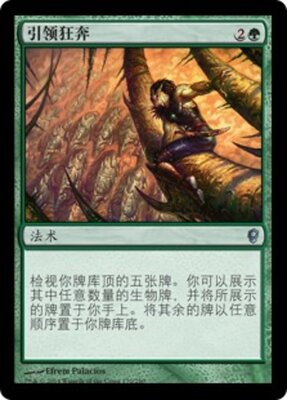 牌客窝 万智牌  引领狂奔 Lead the Stampede 银 绿