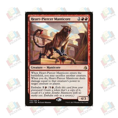 牌客窝 万智牌  穿心蝎狮 Heart-Piercer Manticore 金 红 闪