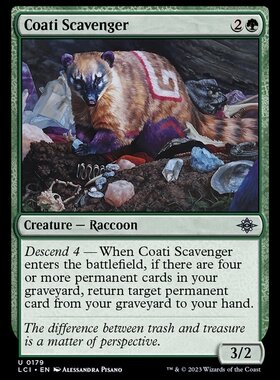 牌客窝 万智牌  食腐浣熊 Coati Scavenger 银 绿 闪