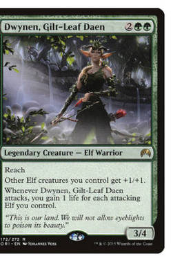 牌客窝 万智牌 金叶猎领德维恩 Dwynen, Gilt-Leaf Daen 金 绿 闪