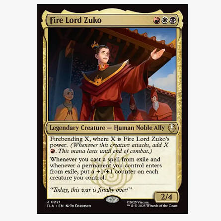 牌客窝 万智牌 烈火君苏科 Fire Lord Zuko 金 多色 闪