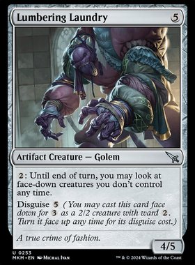 牌客窝 万智牌  笨拙洗衣像 Lumbering Laundry 银 神器