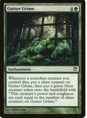 牌客窝 万智牌  水沟污迹  Gutter Grime  金 绿