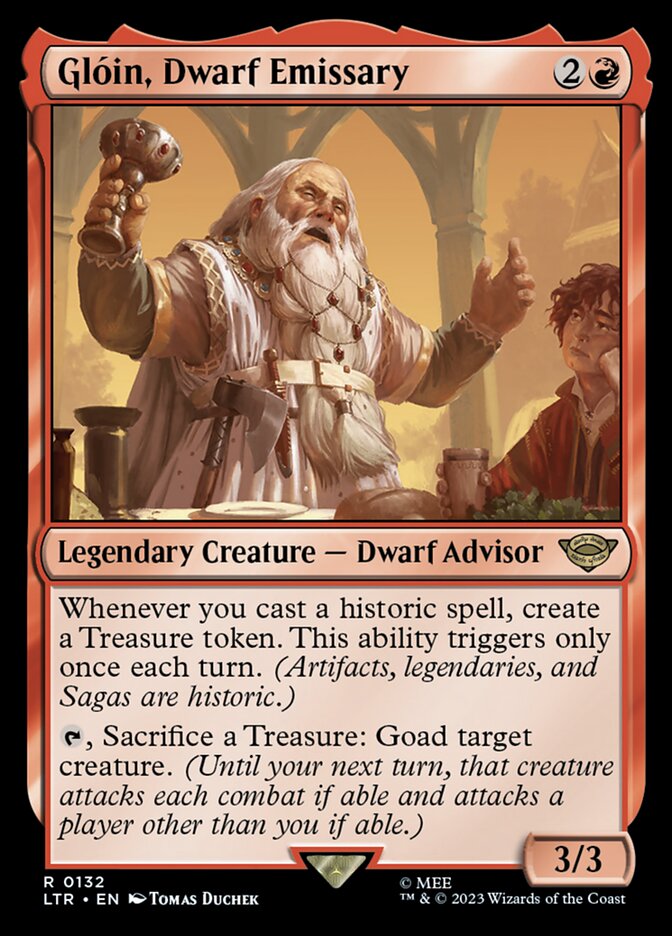 牌客窝 万智牌  矮人特使格罗因 Glóin, Dwarf Emissary  金 红