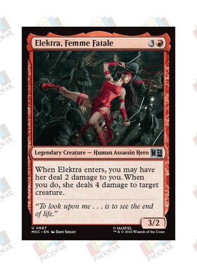 牌客窝 万智牌 致命美人艾丽卡 Elektra, Femme Fatale 银 红 闪