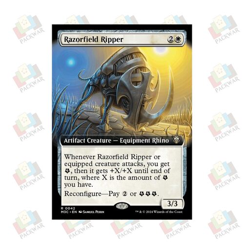 牌客窝 万智牌 锐草原贯裂犀 Razorfield Ripper 金 白