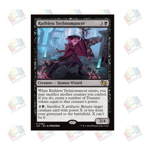牌客窝 万智牌 绝情科技冥师 Ruthless Technomancer 金 黑 闪