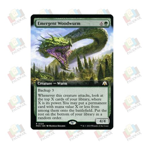 牌客窝 万智牌 突怒林地亚龙 Emergent Woodwurm 金 绿 闪